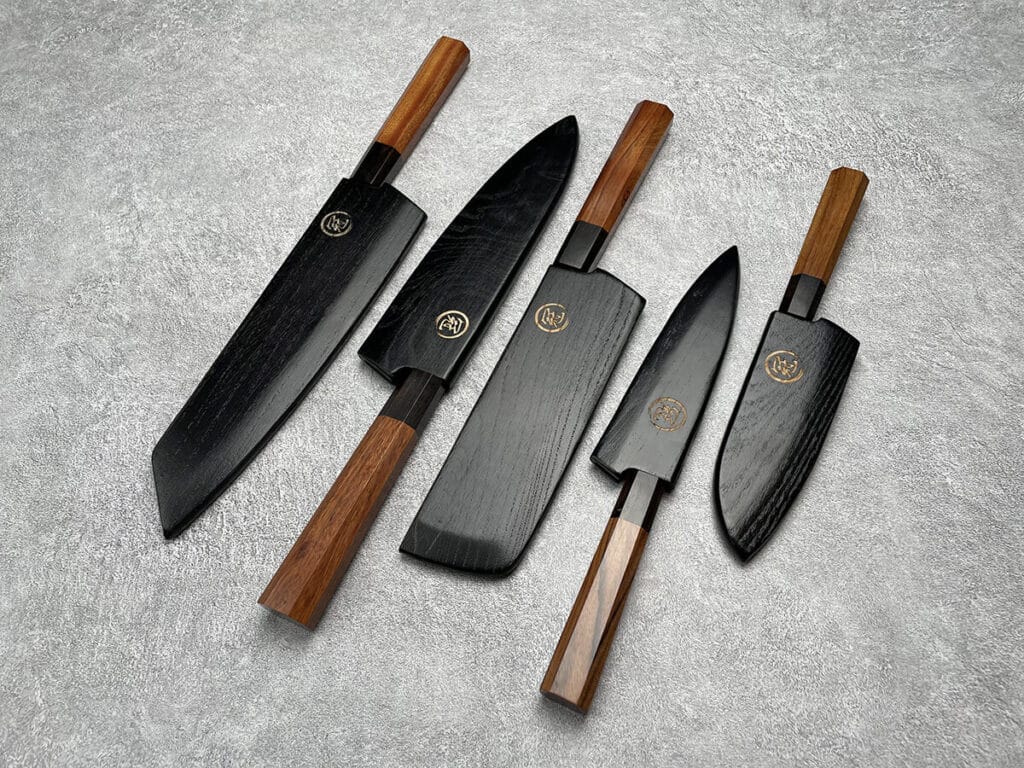 Kuchyňský nůž kiritsuke z Japonské oceli SaKuRo Eben 22,9 cm