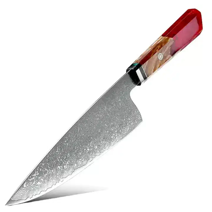 Japonský šéfkuchařský nůž z damaškové oceli SaKuRo Red 20,3 cm
