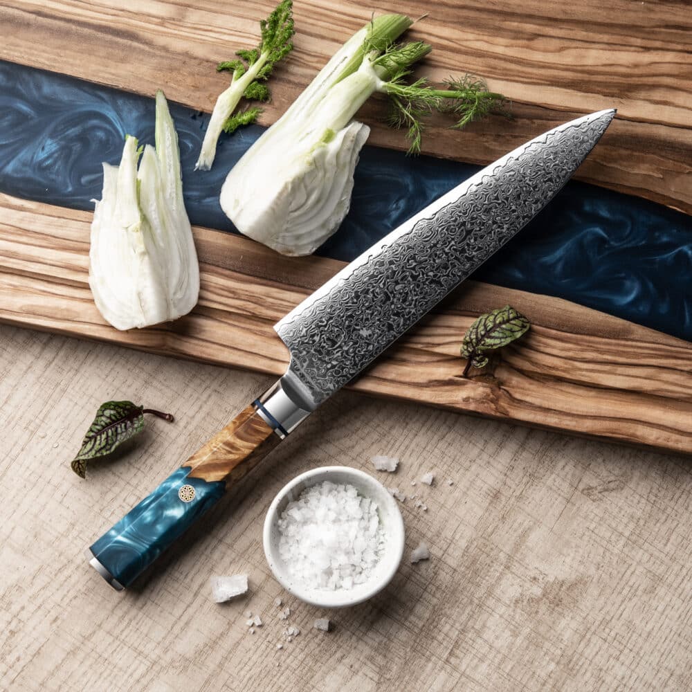 Japonský šéfkuchařky nůž z damaškové oceli SaKuRo