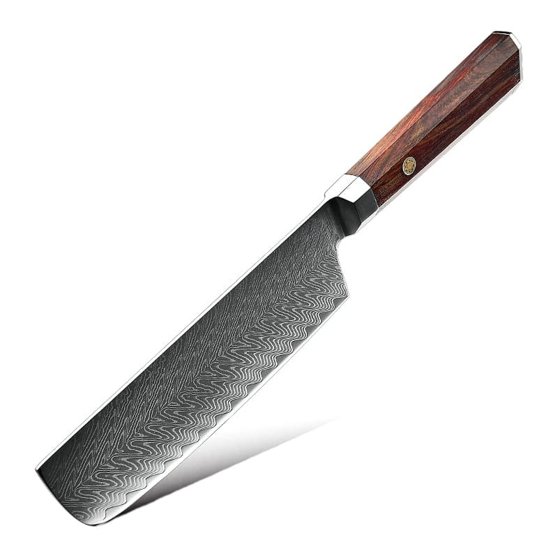Nakiri nůž z damaškové oceli SaKuRo Palisandr 17,8 cm
