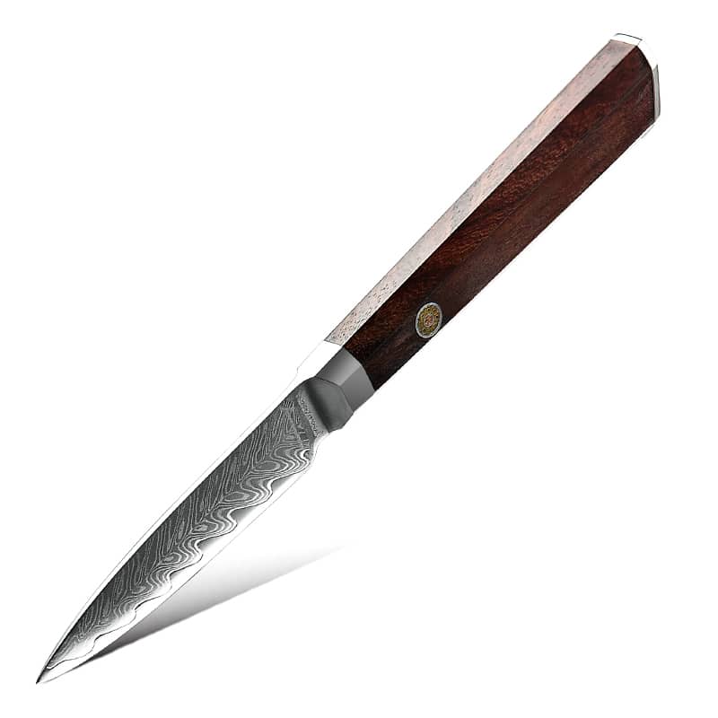 Loupací nůž z damaškové oceli SaKuRo Palisandr 8,9 cm