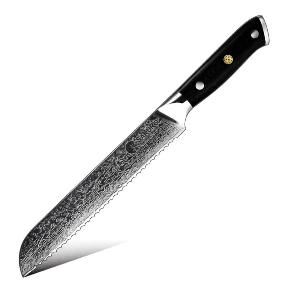 Nůž na pečivo z damaškové oceli SaKuRo G10 20,3 cm