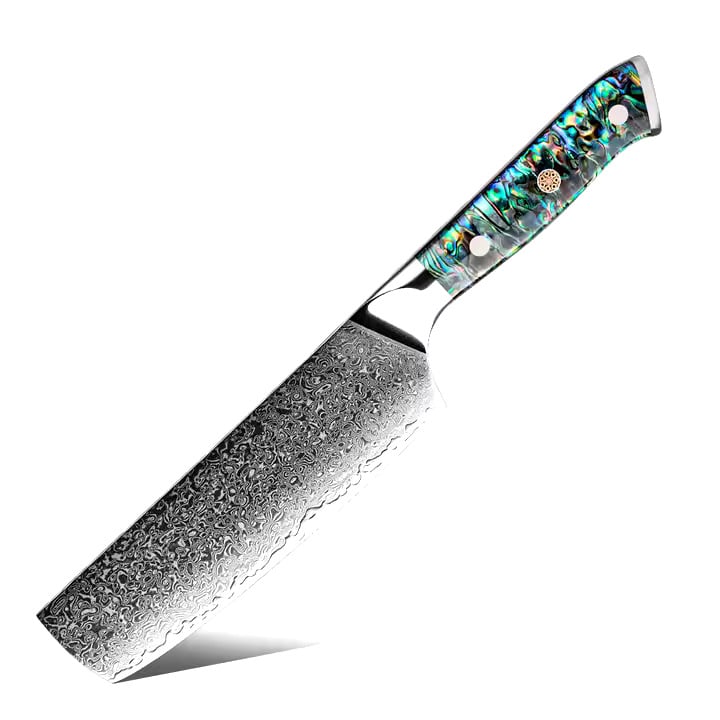 Nakiri nůž z damaškové oceli SaKuRo Ocean Shell 16,5 cm