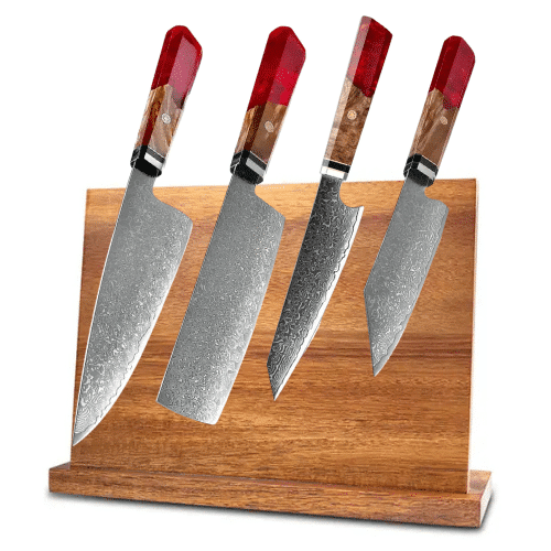 Kuchyňský set 4 nožů s magnetickým stojánkem Red