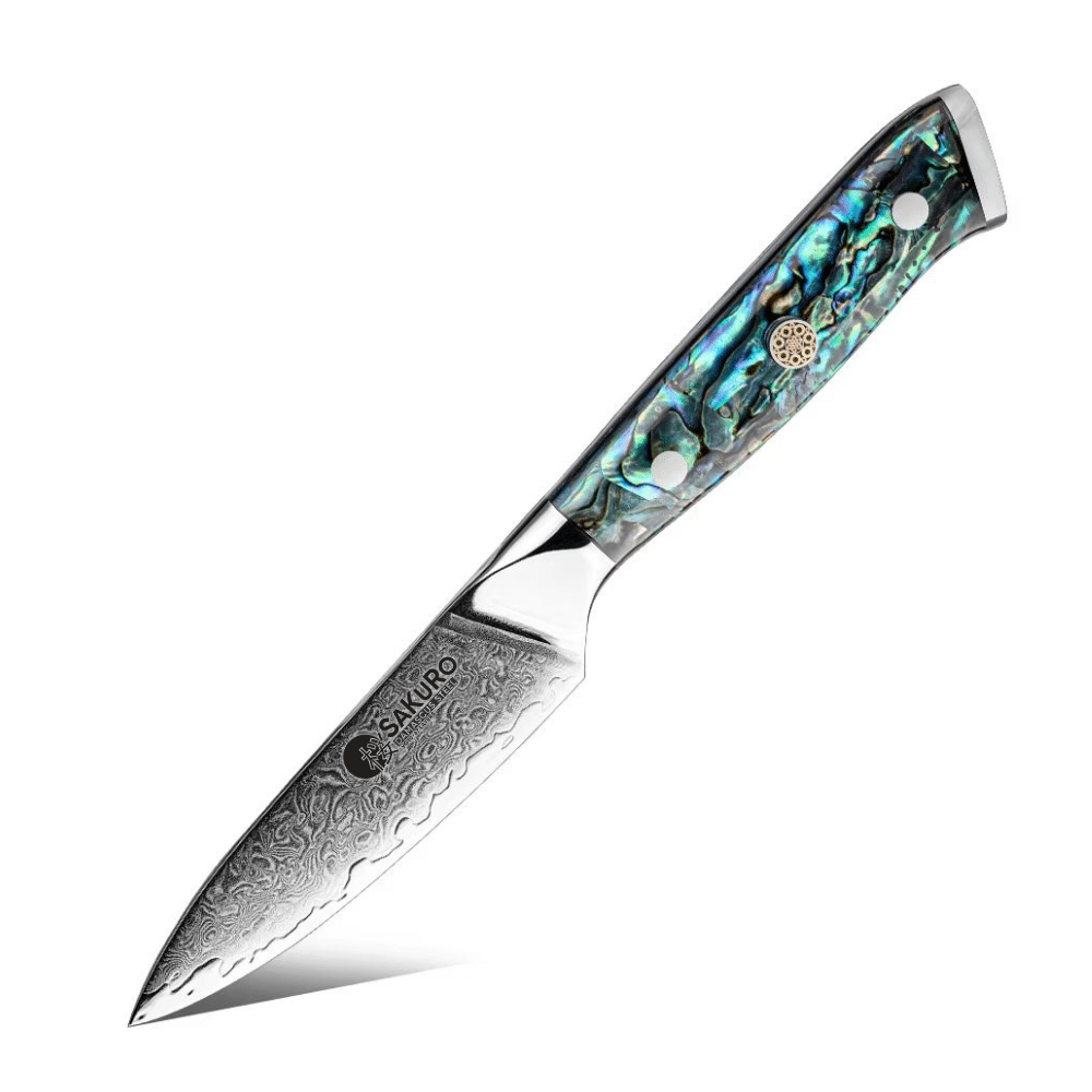Loupací nůž z damaškové oceli SaKuRo Ocean Shell 8,9cm