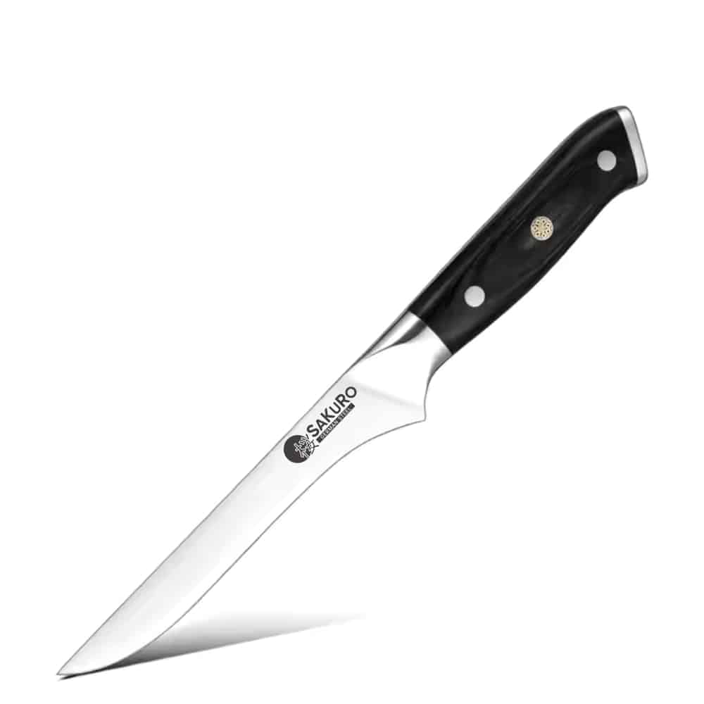 Vykoštovací kuchyňský nůž Hanzo Black DE SaKuRo 14 cm