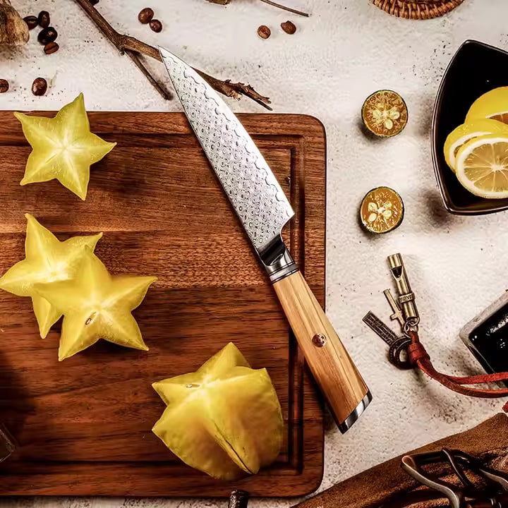 Víceúčelový nůž z damaškové oceli SaKuRo Olive
