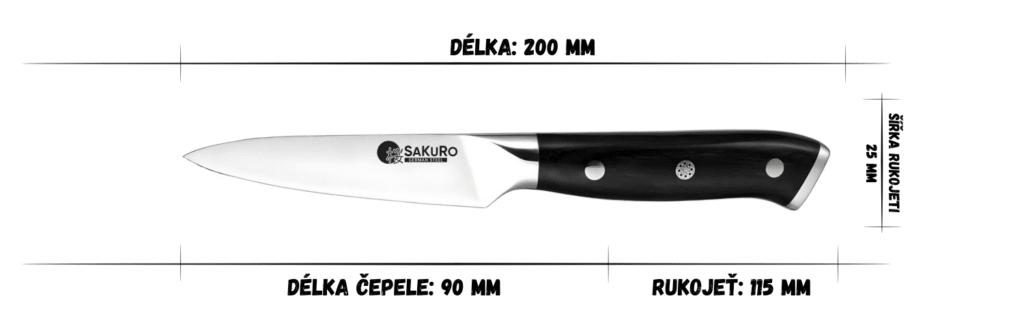 Sada 5 kuchyňských nožů z německé oceli Hanzo Black DE SaKuRo