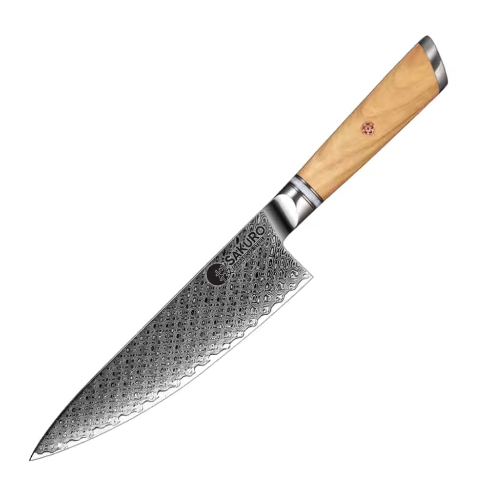 Japonský šéfkuchařský nůž z damaškové oceli SaKuRo Olive 20,3 cm