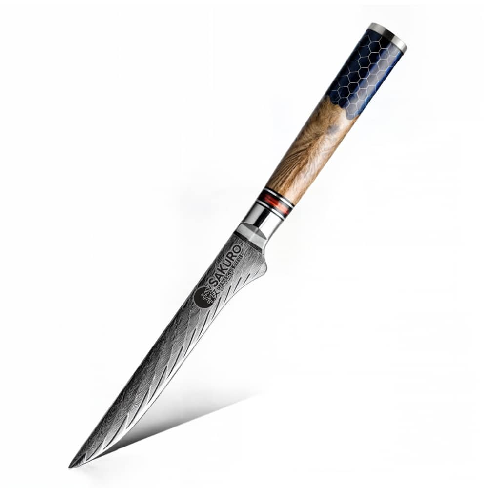 Vykošťovací nůž z damaškové oceli SaKuRo Honey 15,2 cm