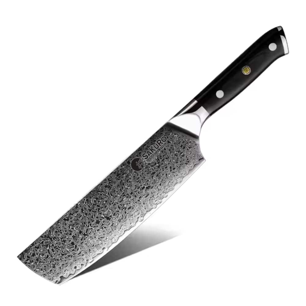 Japonský nůž nakiri z damaškové oceli SaKuRo G10 17 cm