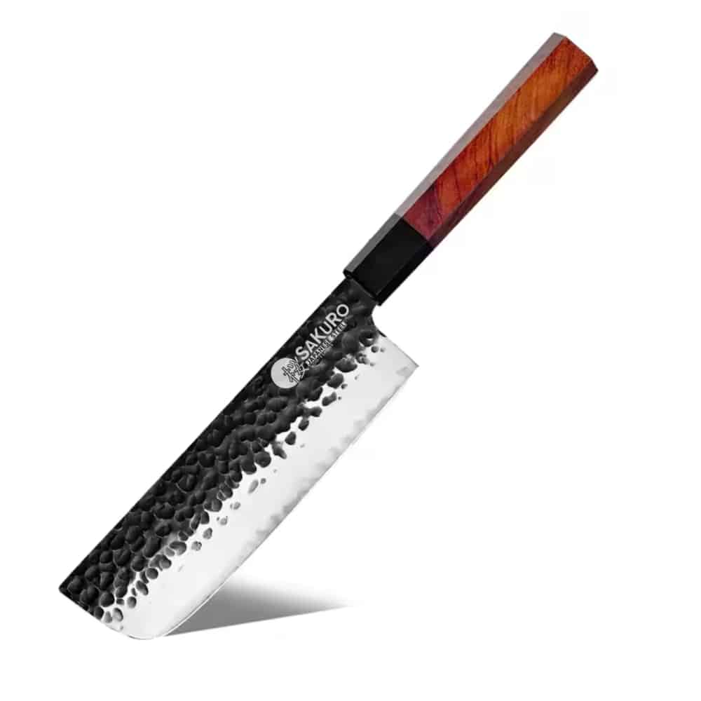Kuchyňský nůž Nakiri z japonské oceli SaKuRo Eben 17,8 cm