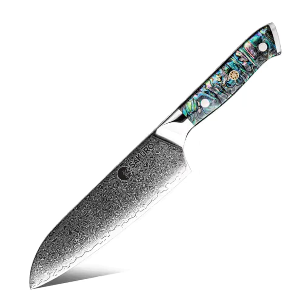 Santoku nůž z damaškové oceli SaKuRo Ocean Shell 17,8 cm