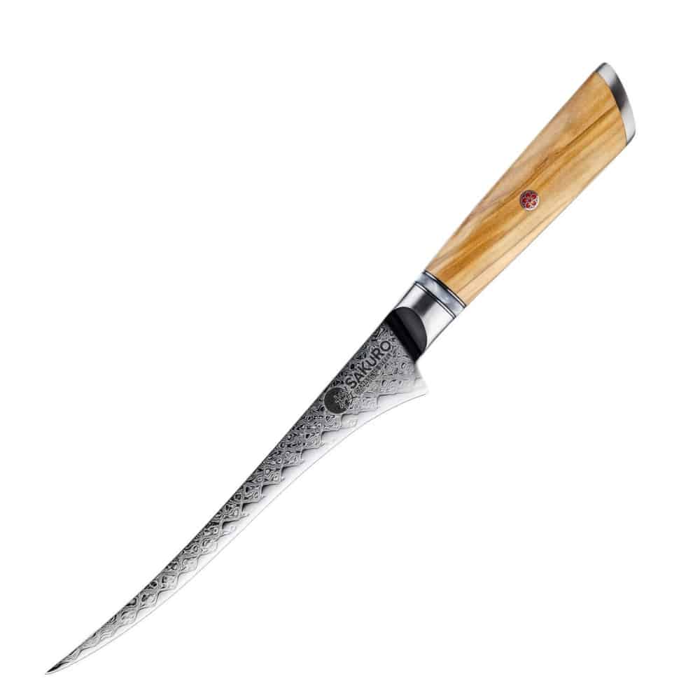 Vykosťovací nůž z damaškové oceli SaKuRo Olive