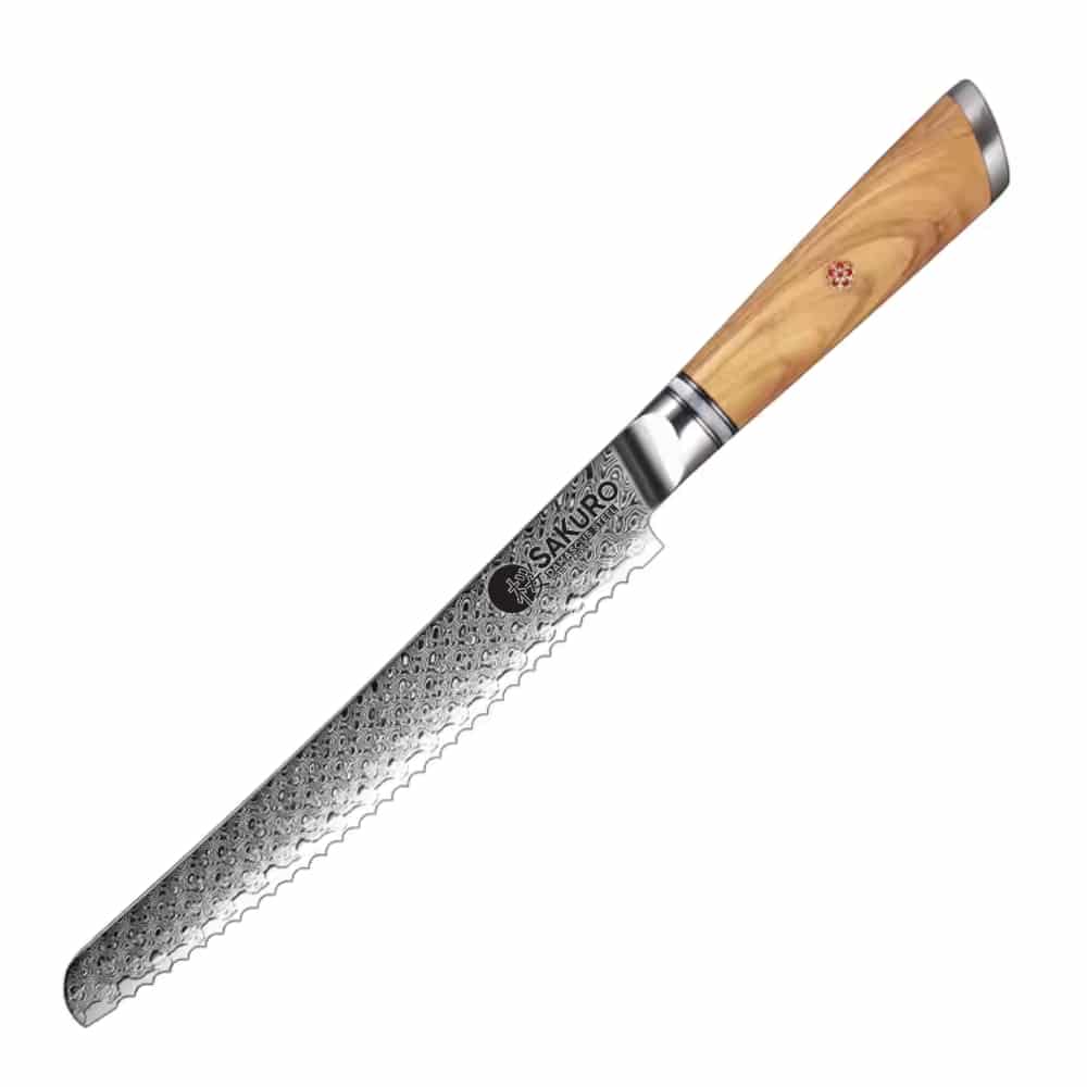 Kuchyňský nůž na pečivo z damaškové oceli SaKuRo Olive 20,3 cm
