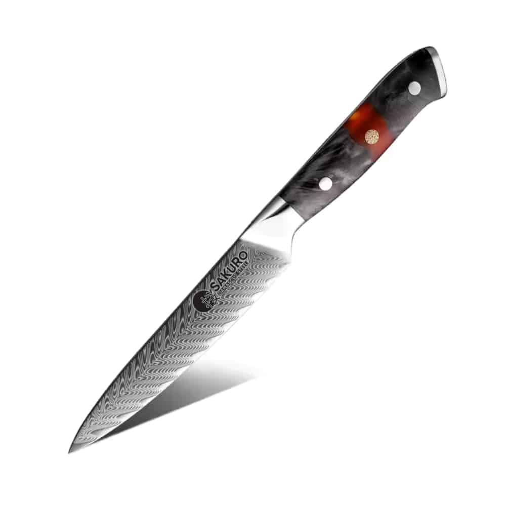 Víceučelový nůž z damaškové oceli SaKuRo Sakai 12,7 cm